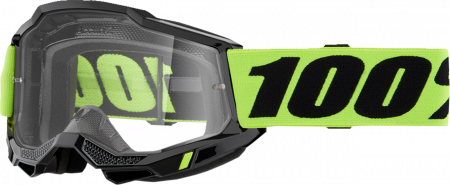 ECHIPAMENTE - Ochelari cross/atv 100% Accuri OTG Neon, lentila transparenta, culoare rama negru