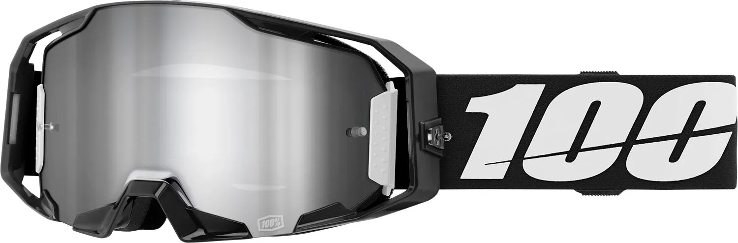 Ochelari - Ochelari cross/atv 100% Armatic, lentila oglinda argintie, culoare rama negru