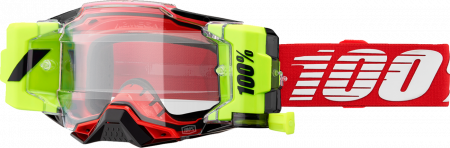 ECHIPAMENTE - Ochelari cross/atv 100% Armega Frcst, lentila clara, culoare rama galben fluo/rosu