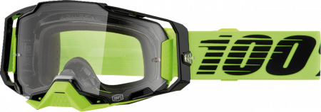 Ochelari - Ochelari cross/atv 100% Armega Neon Yel, lentila clara, culoare rama negru/galben neon