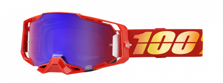ECHIPAMENTE - Ochelari cross/atv 100% Armega Nuketown, lentila oglinda, culoare rama rosu