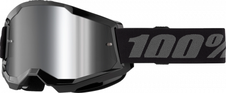 ECHIPAMENTE - Ochelari cross/atv 100% Strata 2 Black, lentila oglinda, culoare rama negru