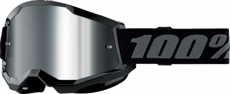 ECHIPAMENTE - Ochelari cross/atv 100% Strata 2 Junior Black, lentila oglinda, culoare rama negru