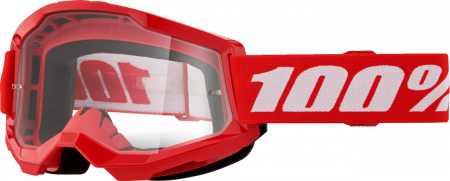 ECHIPAMENTE - Ochelari cross/atv 100% Strata 2 Red, lentila transparenta, culoare rama rosu