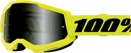 Ochelari - Ochelari cross/atv 100% Strata 2 Sand neon, lentila fumurie, culoare rama galben neon
