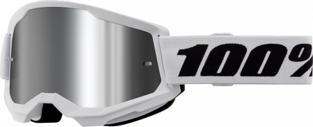ECHIPAMENTE - Ochelari cross/atv 100% Strata 2 White, lentila oglinda, culoare rama alb