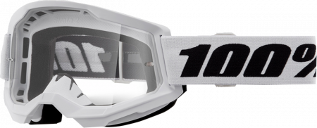 ECHIPAMENTE - Ochelari cross/atv 100% Strata 2 White, lentila transparenta, culoare rama alb