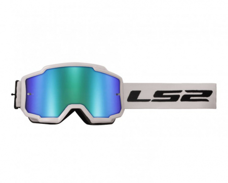 Ochelari - Ochelari cross/enduro/atv LS2, lentila oglinda, culoare alb