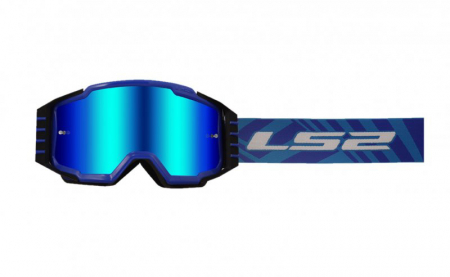 Ochelari - Ochelari cross/enduro/atv LS2, lentila oglinda, culoare albastru