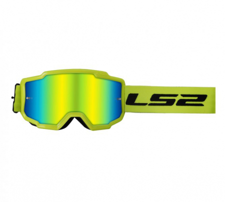Ochelari - Ochelari cross/enduro/atv LS2, lentila oglinda, culoare verde neon