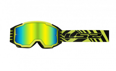 Ochelari - Ochelari cross/enduro/atv LS2, lentila oglinda, culoare verde neon/negru