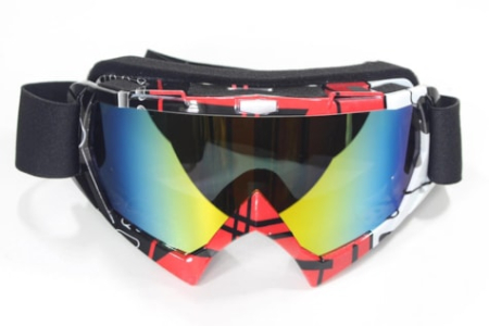 Echipament Cross & ATV - Ochelari cross/enduro/atv,rama rosie/negru,sticla oglinda WB P-27