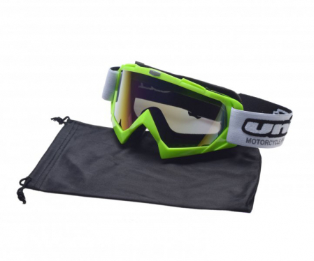 ECHIPAMENTE - Ochelari motocross/atv/enduro Unit, culoare rama verde, lentila fumurie curcubeu