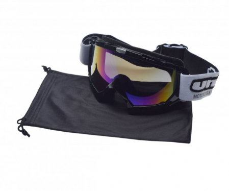 ECHIPAMENTE - Ochelari motocross/atv/enduro Unit, culoare rama negru, lentila fumurie curcubeu