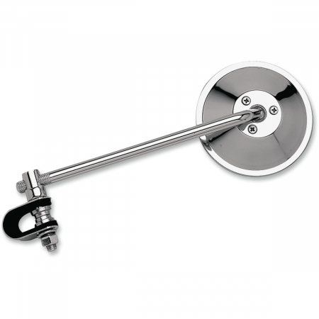 Suspensie Cadru - Oglinda moto Rotunda CLAMP-ON, culoare crom, picior 20.5 cm