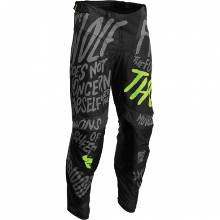 Pantaloni - Pantaloni atv/cross copii Thor Pulse Counting Sheep, culoare negru/acid, marime 20