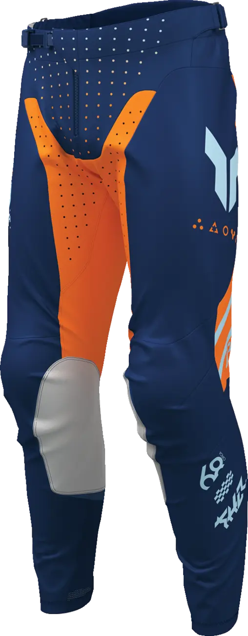 Pantaloni - Pantaloni atv/cross Thor Launchmode Futura, culoare bleumarin/portocaliu, marime 40