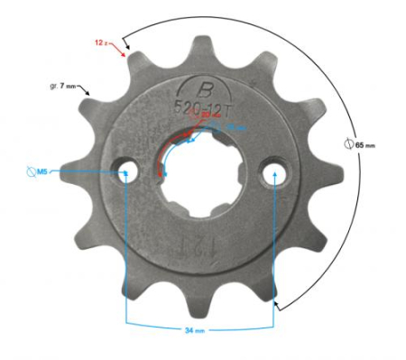 Pinioane - Pinion fata Barton BLADE R/STRATOS 125