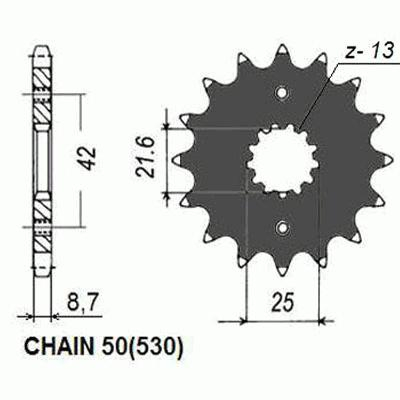 Transmisie - Pinion fata Kawasaki VN800 SunStar SUN511-17
