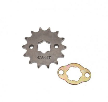 Transmisie - Pinion fata transmisie si siguranta 14 dinti, pas 428, Yamaha YBR 125