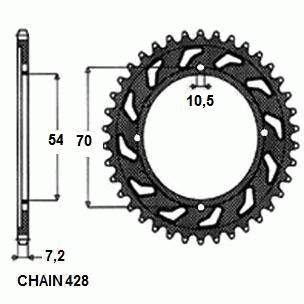 Transmisie - Pinion spate CBR 125-250, 2004-2015, 42 dinti, pas 428, SunStar