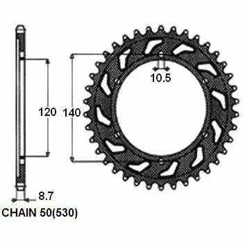 Transmisie - Pinion spate Kawasaki VN800, SUNR1-5526-42