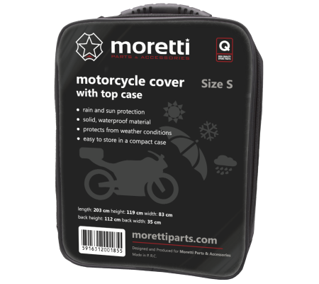 Transport & Depozitare - Prelata moto impermeabila, pentru motociclete cu top case, marime S