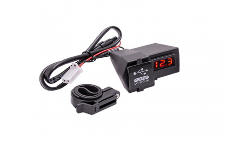 Electrica & Lumini - Priza si afisaj incarcare, iesire USB, montaj ghidon, culoare negru