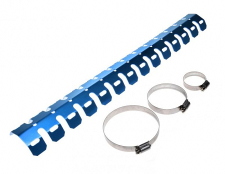 Evacuare - Protectie toba universala motocros/enduro + coliere, culoare albastru