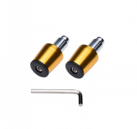 Suspensie Cadru - Set 2 capeti ghidon conici, pentru motociclete, culoare auriu/negru, diametru 17.7mm