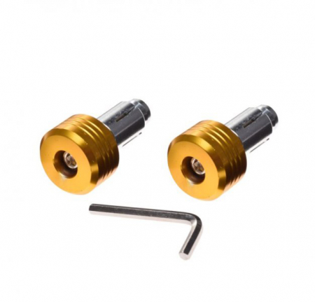 Suspensie Cadru - Set 2 capeti ghidon moto rotunzi, culoare auriu, diametru 17,7 mm
