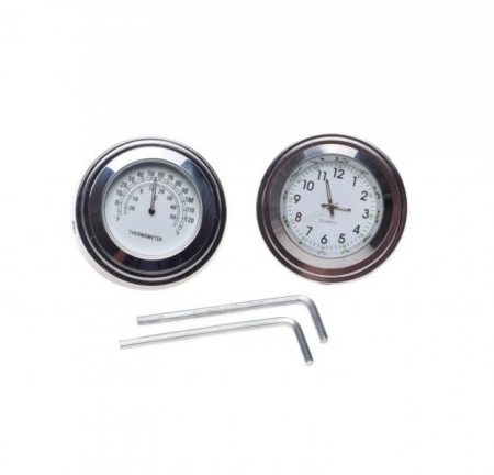 Afisaj / Bord - Set 2 ceasuri pentru temperatura si ore, culoare cromat, d.44mm