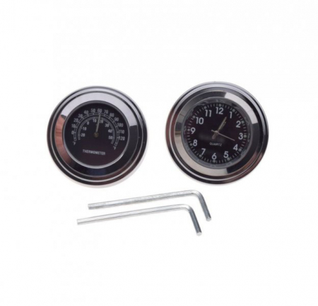 Afisaj / Bord - Set 2 ceasuri pentru temperatura si ore, culoare negru, d.44mm