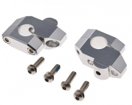 Suspensie Cadru - Set 2 inaltatoare ghidon 22mm, culoare argintiu