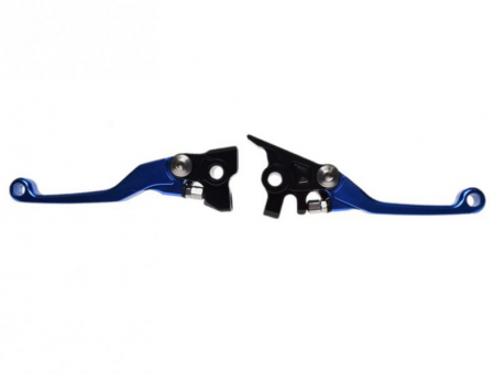 Suspensie Cadru - Set 2 manete frana si ambreiaj reglabile cross Ktm EXC250/350/450/450SX, Husqvarna TE250/TE300, culoare albastru