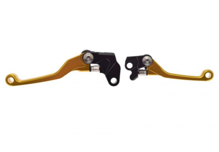 Manete - Set 2 manete frana si ambreiaj reglabile cross Suzuki Rm 85 05-17/RM125,250 04-08/Yamaha WR400F 96-99,TTR230 03-17, culoare auriu