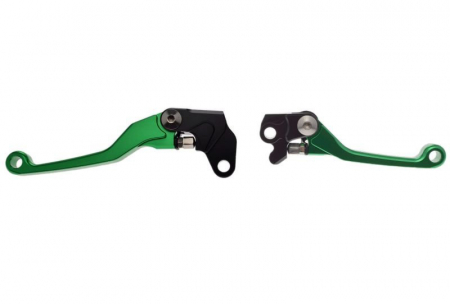 Suspensie Cadru - Set 2 manete frana si ambreiaj reglabile Kawasaki KLX 125/250/300/400, Yamaha TTR 230 03-17, Suzuki RM 85 05-17/RM125,250 04-08, culoare verde