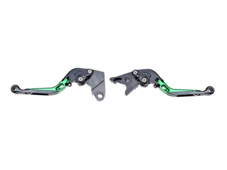 Suspensie Cadru - Set 2 manete frana si ambreiaj reglabile Kawasaki ZX6R 00-04,ZX10R 04-05/Z1000 03-06/Versys 1000 12-14, culoare verde