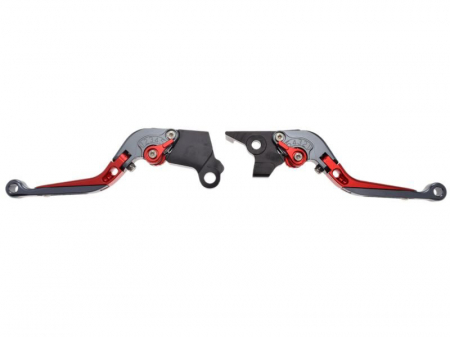 Suspensie Cadru - Set 2 manete frana si ambreiaj reglabile si rabatabile Benelli Trk 502 2017-2019, culoare gri/rosu