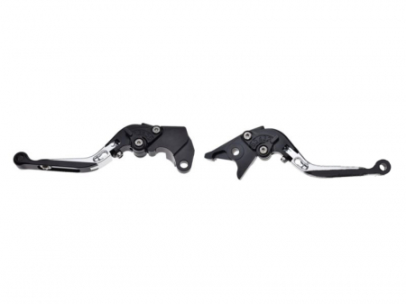 Suspensie Cadru - Set 2 manete frana si ambreiaj reglabile Suzuki GSXR600 97-03/750 96-03/1000 01-04/DL650 11-12, culoare gri/negru