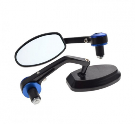 Oglinzi - Set 2 oglinzi, montaj capat ghidon, culoare negru/albastru