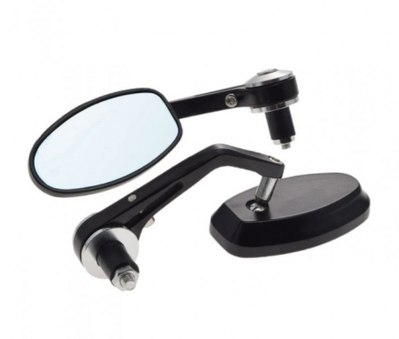 Oglinzi - Set 2 oglinzi, montaj capat ghidon, culoare negru/argintiu