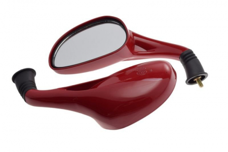 Suspensie Cadru - Set 2 oglinzi moto/atv/scuter, cu semnalizari, filet M8, culoare rosu, WMX