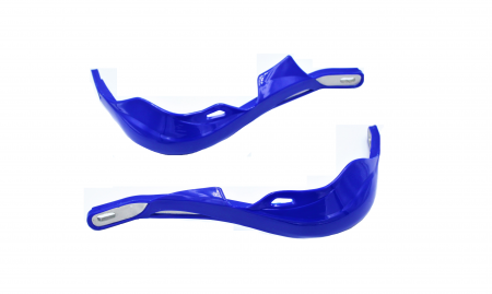Suspensie Cadru - Set 2 protectii maini, insertie aluminiu, prindere pentru ghidon 22mm, culoare albastru