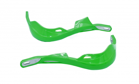 Suspensie Cadru - Set 2 protectii maini, insertie aluminiu, prindere pentru ghidon 22mm, culoare verde