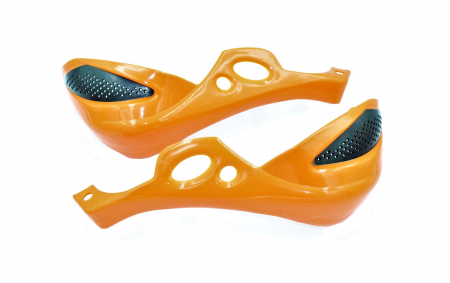 Suspensie Cadru - Set 2 protectii maini, prindere pentru ghidon 22mm, culoare portocaliu/negru