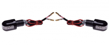 Semnalizari - Set 2 semnalizari cu LED, model curbat, carcasa metal, culoare negru