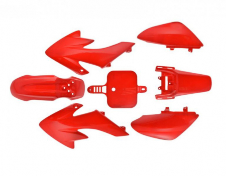 Suspensie Cadru - Set 7 carene motocross 110-125cc, culoare rosu