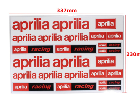 SUSPENSIE CADRU - Set autocolante Aprilia, culoare rosu