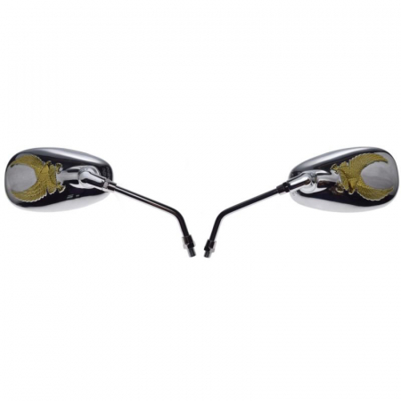 Suspensie Cadru - Set oglinzi M10x1.2, MP203, culoare crom, model vultur auriu